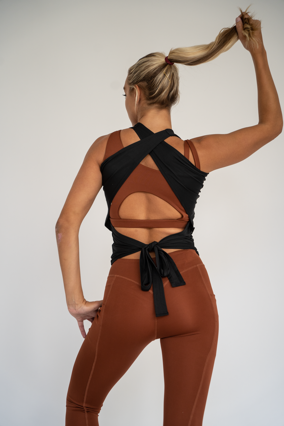 Serena Tie Back Tank Top Black XS S M L XL