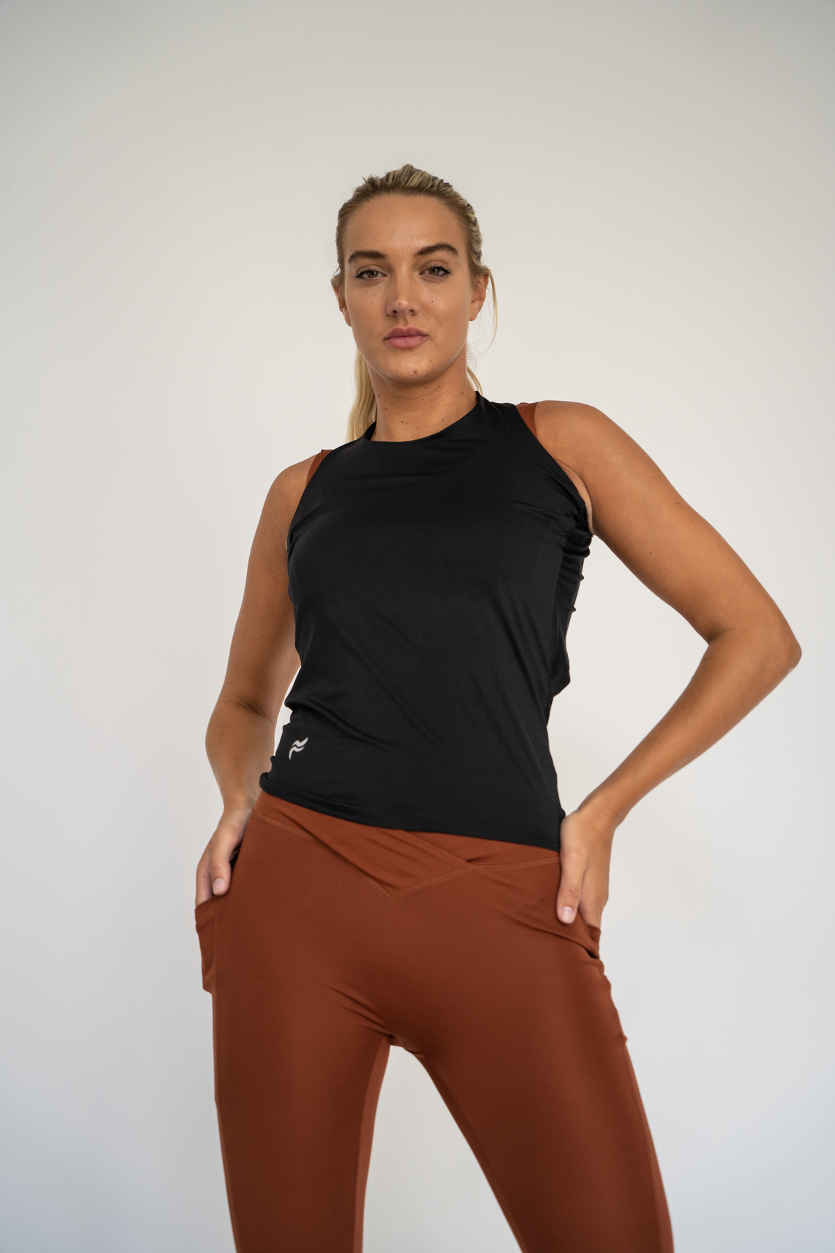 Serena Tie Back Tank Top Black XS S M L XL