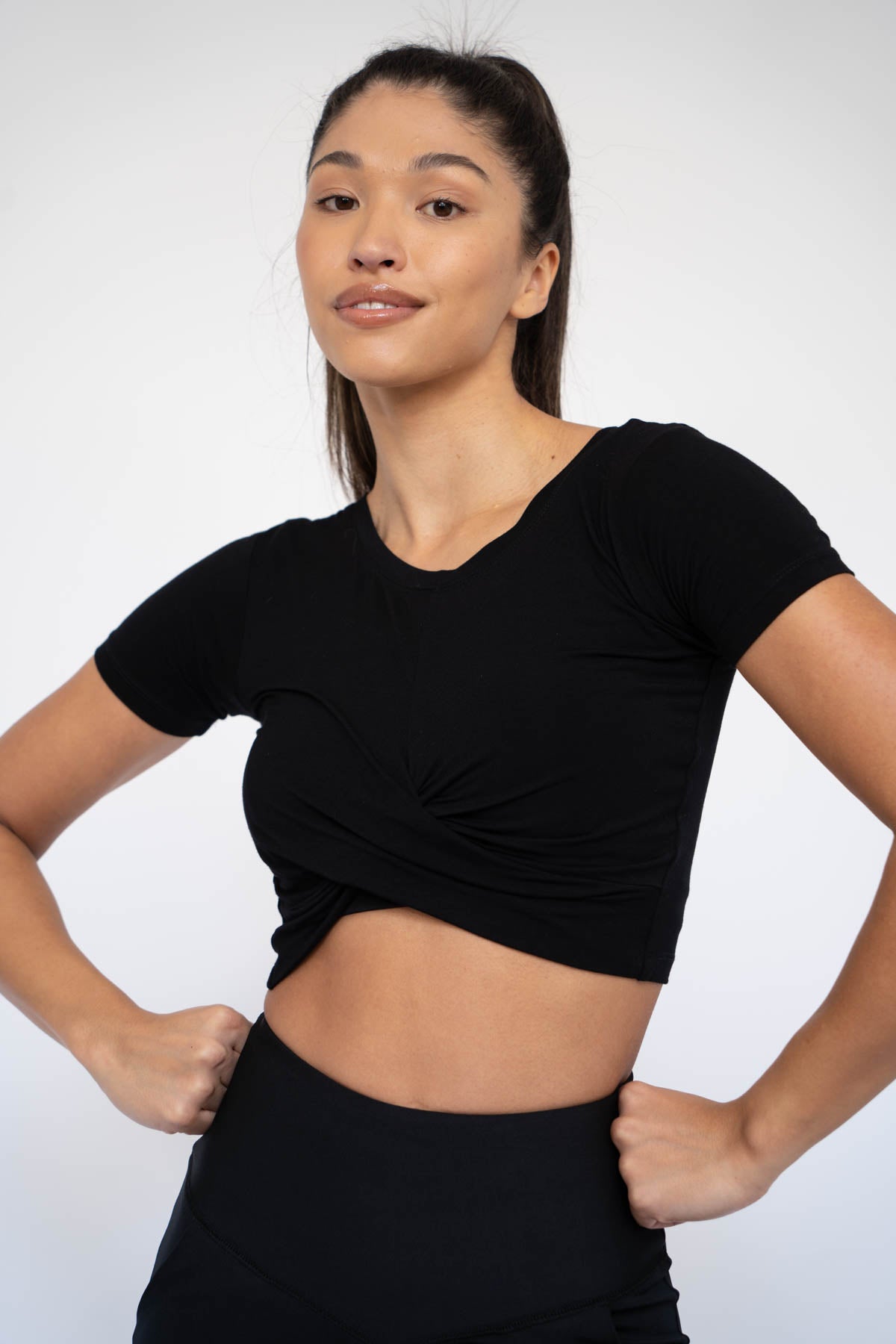 Kory Twisted Crop Top Black XS S M L XL