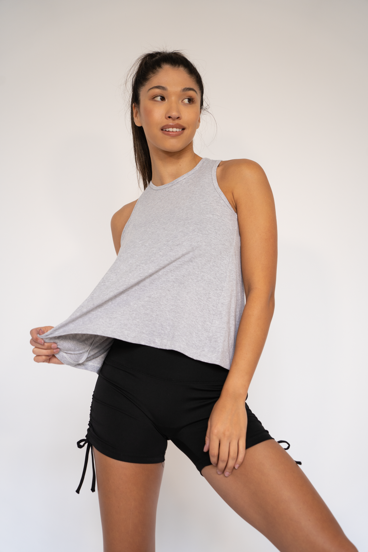 Hebe Tie Back Tank Top ultimate grey XS S M L XL