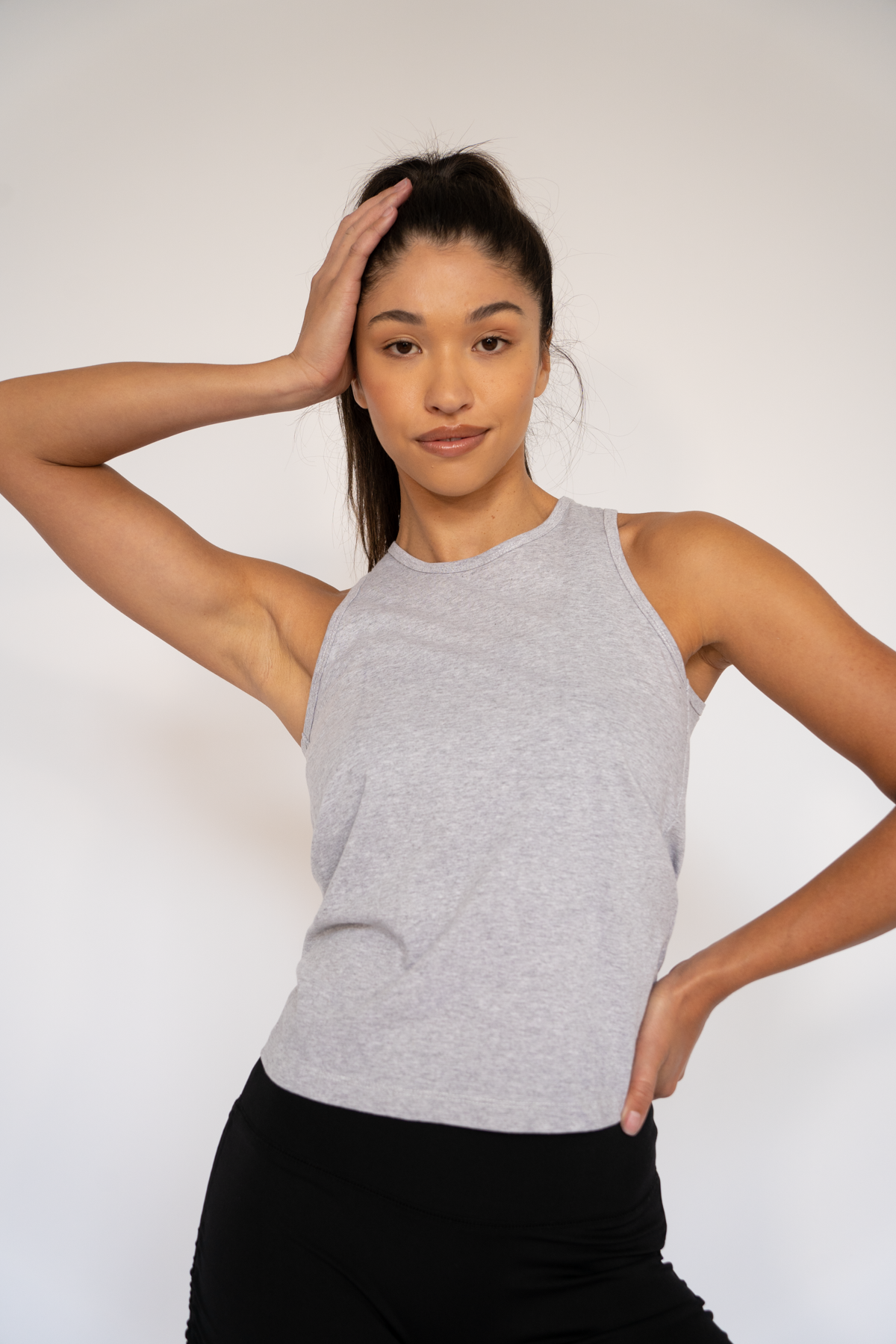 Hebe Tie Back Tank Top ultimate grey XS S M L XL