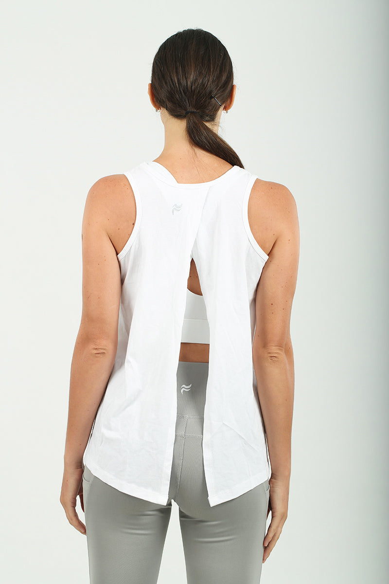Hebe Tie Back Tank Top White XS S M L XL