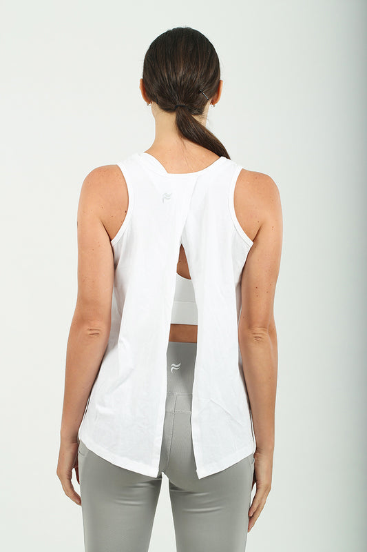 Hebe Tie Back Tank Top White XS S M L XL