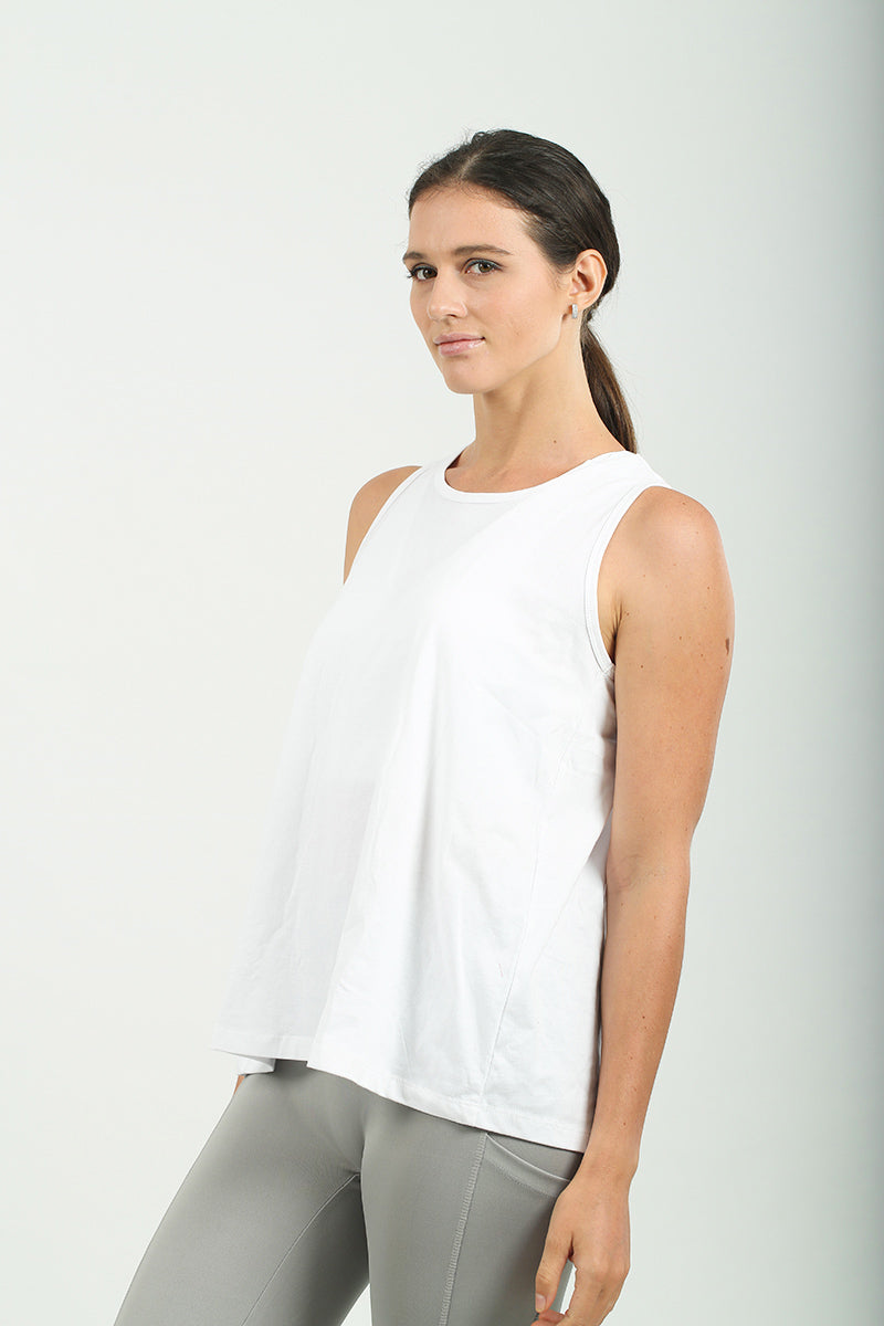 Hebe Tie Back Tank Top White XS S M L XL