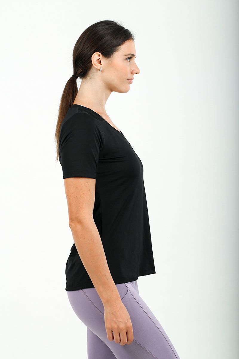 V-neck training T-shirt Black XS S M L XL
