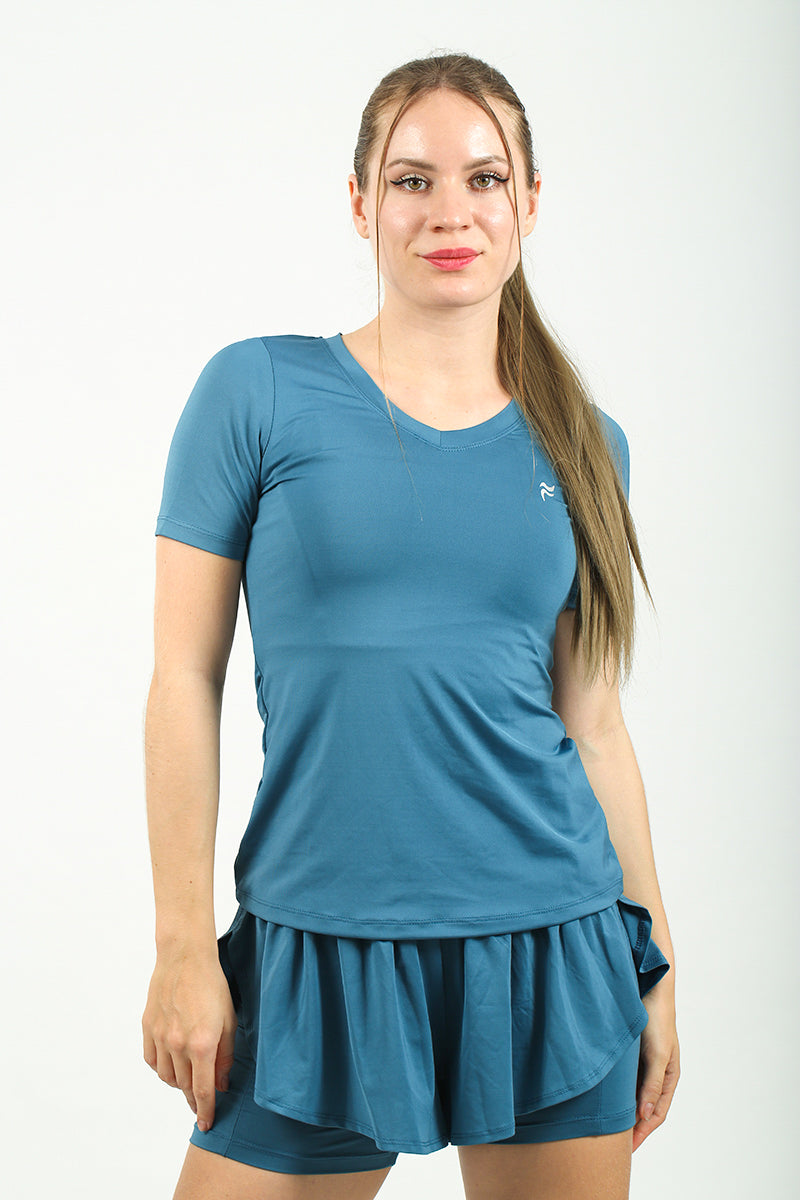 V-neck training T-shirt captain blue XS S M L XL