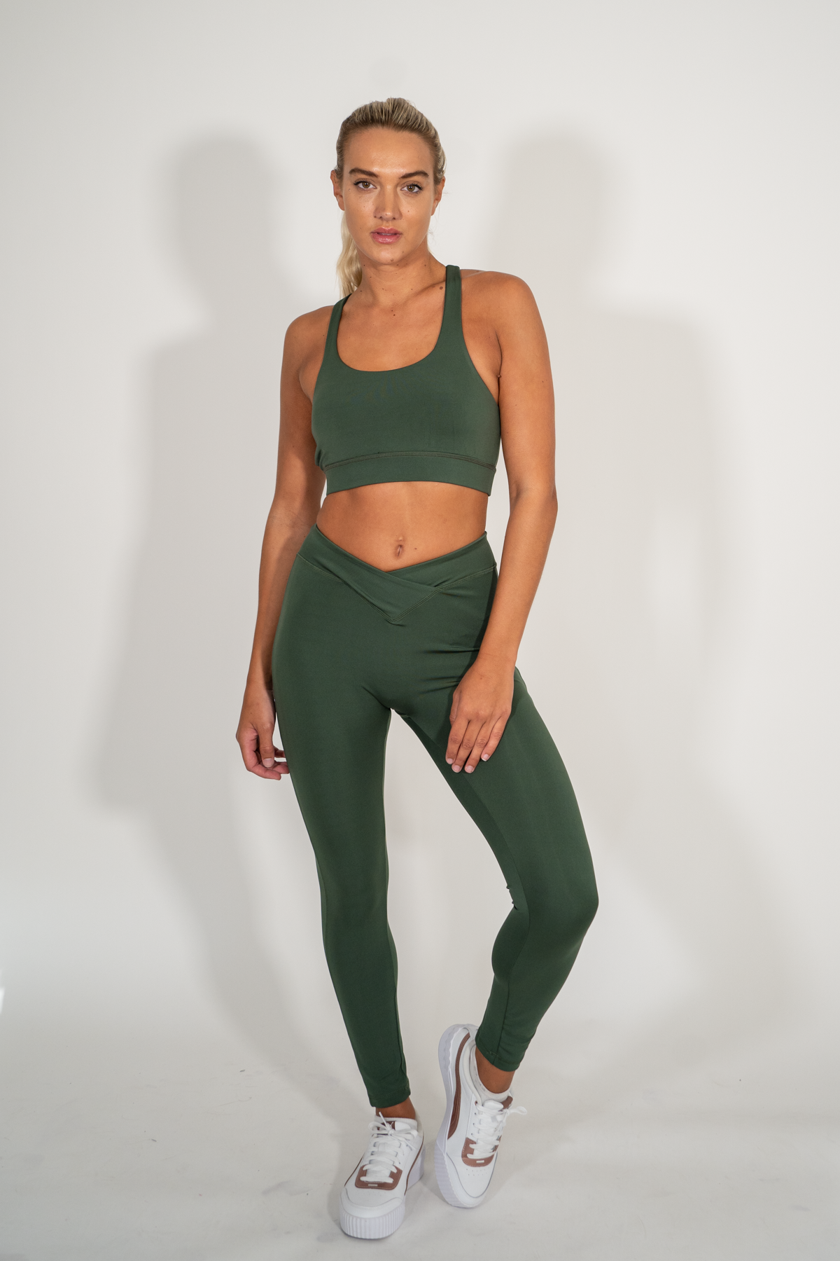 Kiara Crossover Leggings Olive Green XS S M L XL