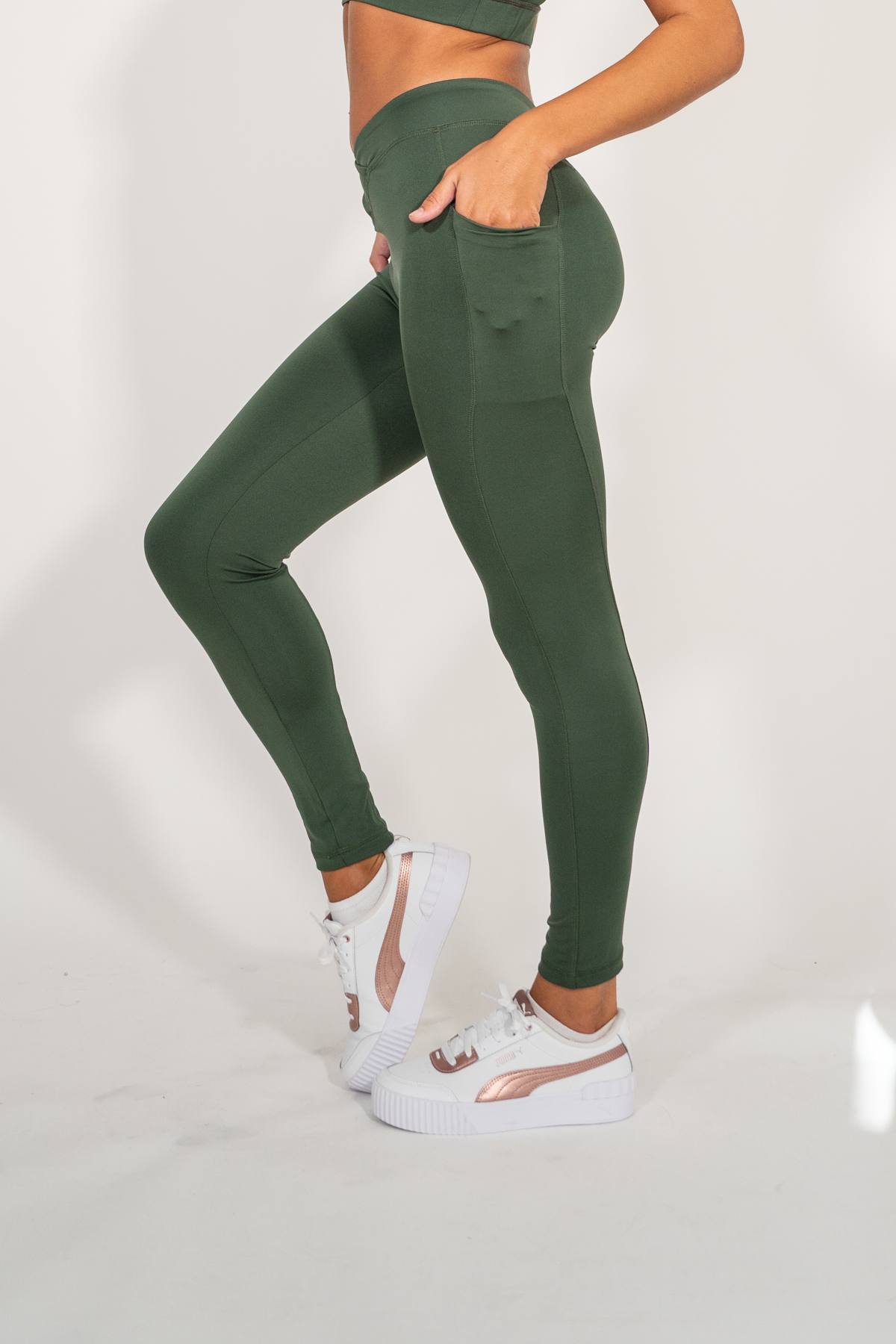 Kiara Crossover Leggings Olive Green XS S M L XL