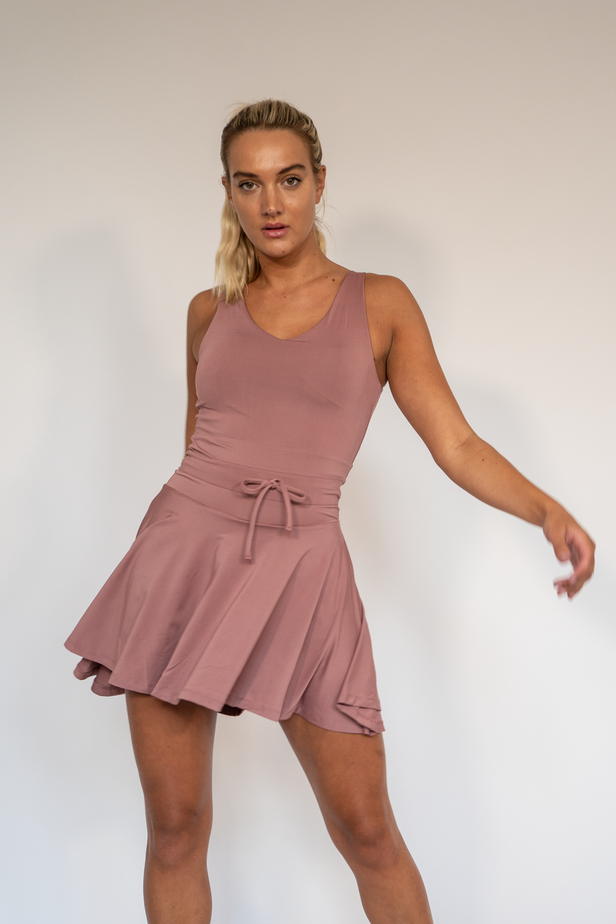 Jadine Flare Dress Dusty rose XS S M L XL