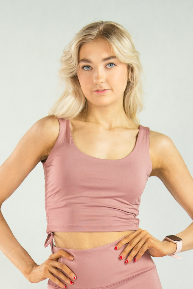 Layla Drawstring Crop Top Dusty rose XS S M L XL