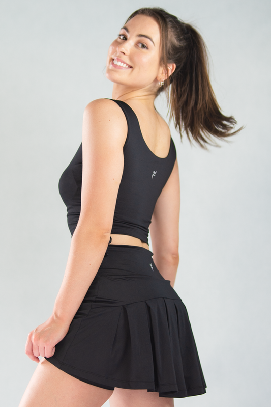 Flora Pleated Skorts   Black XS S M L XL