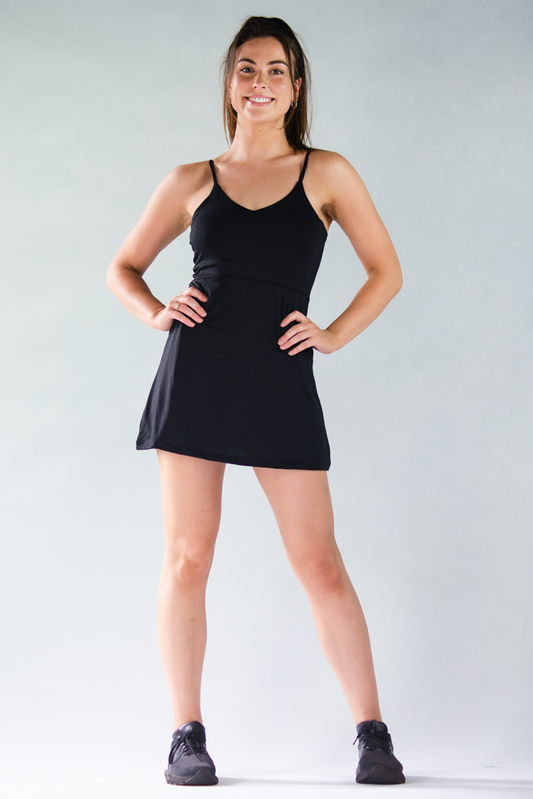 Jade Strappy Dress   Black XS S M L XL