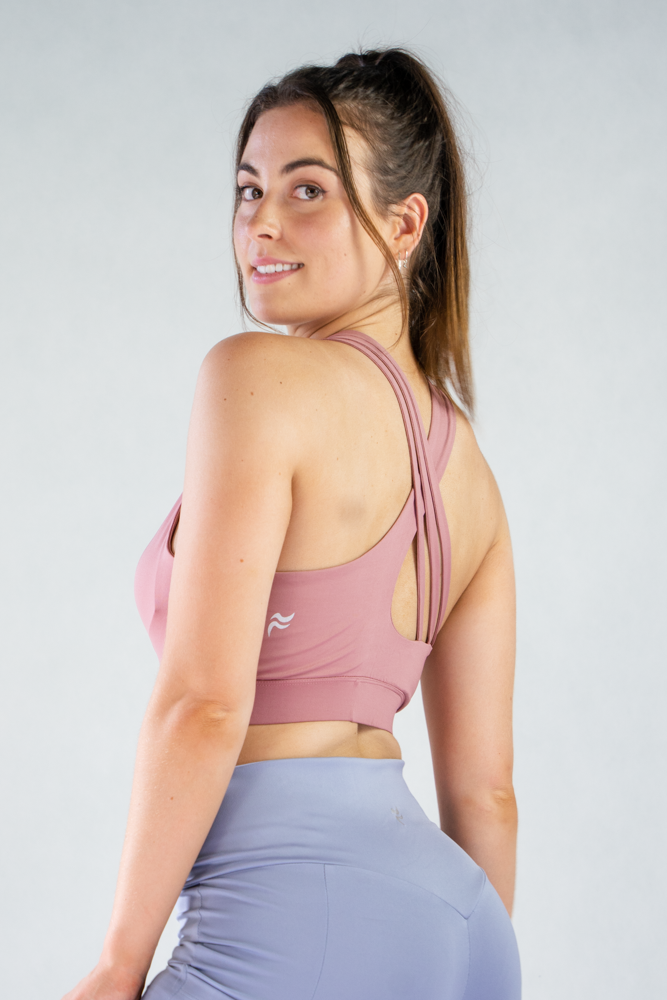 Alicia Asymmetrical Sports bra Dusty rose XS S M L XL