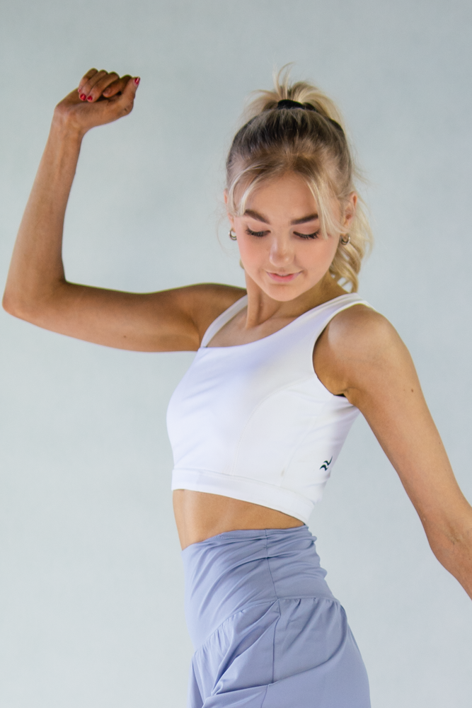 Evia Asymmetrical Sports bra white XS S M L XL