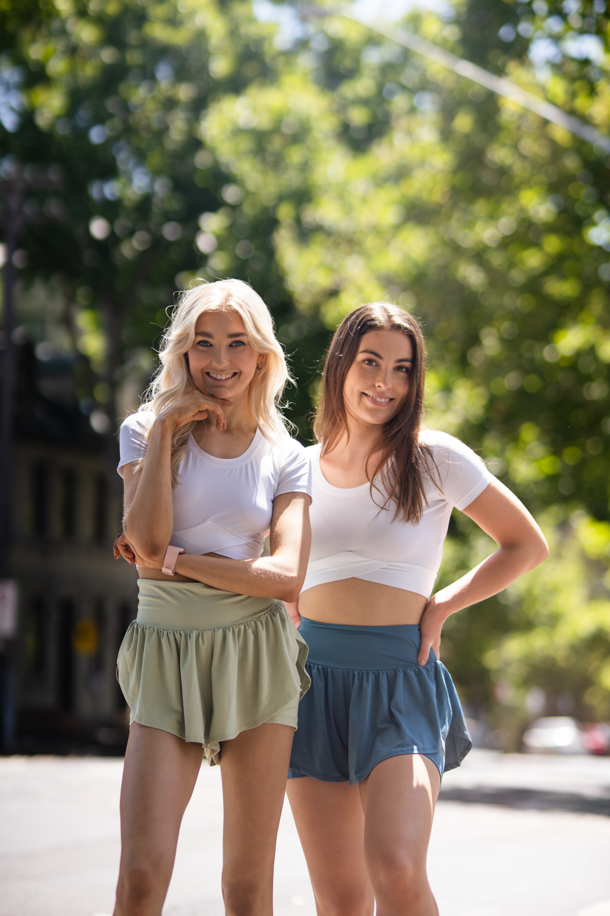 Jada Crossover Hem Crop Top White XS S M L XL