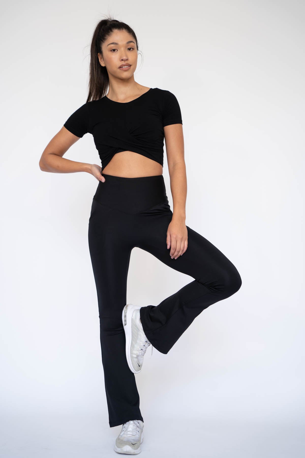 Mia Flare Leggings Black XS S M L XL