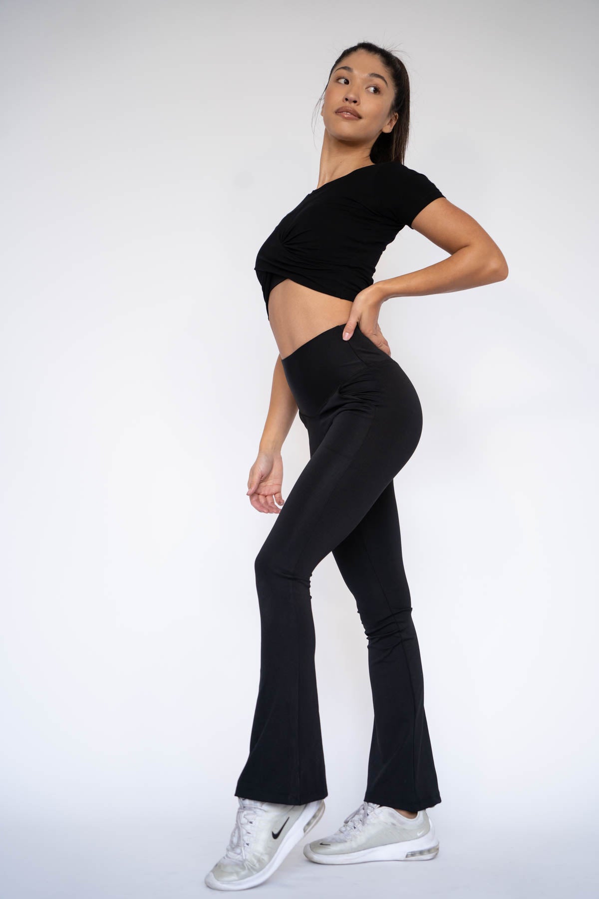 Mia Flare Leggings Black XS S M L XL