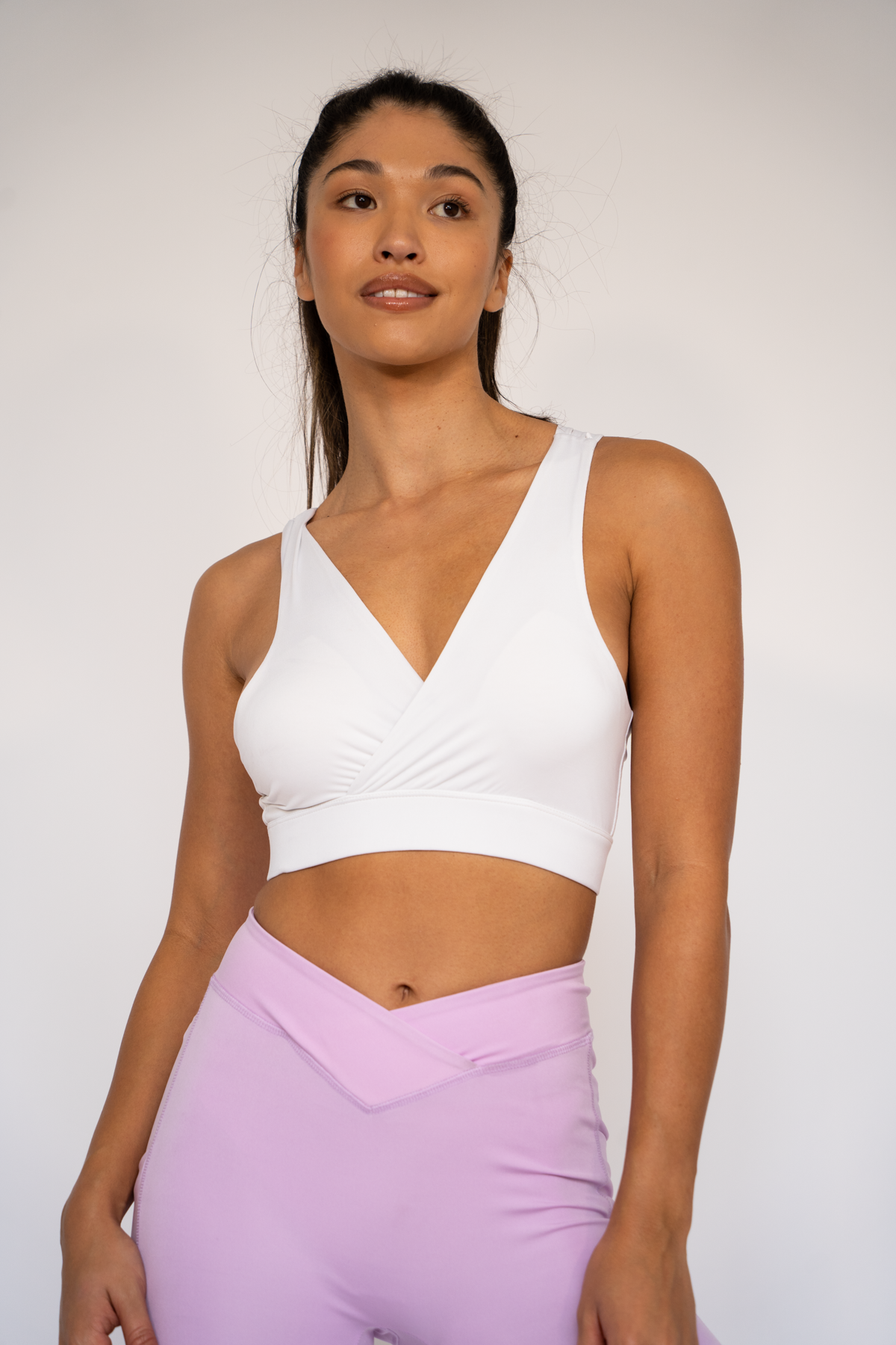 Alicia Asymmetrical Sports bra White XS S M L XL